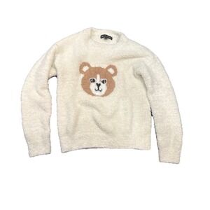 Love Ellie Pullover Sweater Crew Neck Soft Yarn Knit Youth Girls Medium White